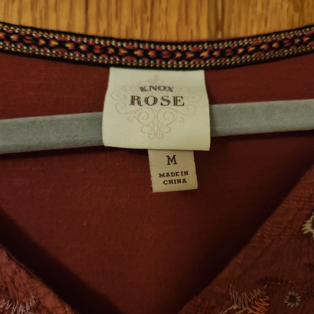 Rust Embroidered Boho Blouse - Picture 2 of 4